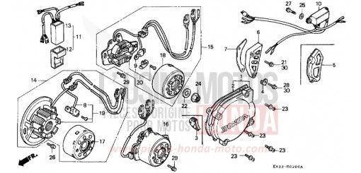 LEFT CRANKCASE COVER/ GENERATOR/C.D.I. UNIT CR125RK de 1989